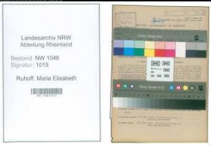 Entnazifizierung Maria Elisabeth Ruhoff , geb. 26.11.1883 (Oberschullehrerin)