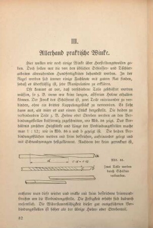III. Allerhand praktische Winke.