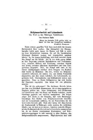 Religionsunterricht und Lebenskunde : ein Wort zu den Thüringer Verhältnissen