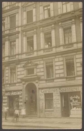 Ansichtskarte „Gardinen Spannerei“, Jahnstraße