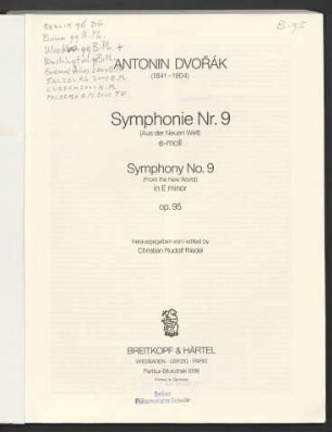 Symphonie Nr. 9 e-Moll : (Aus der Neuen Welt) ; op. 95
