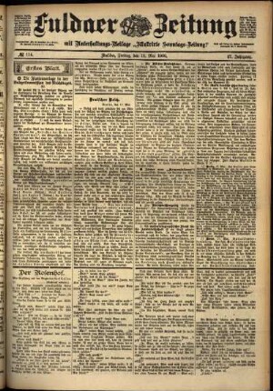 Erste Ausgabe vom Freitag, den 18. Mai 1900.