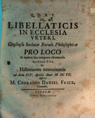 De libellaticis in ecclesia veteri