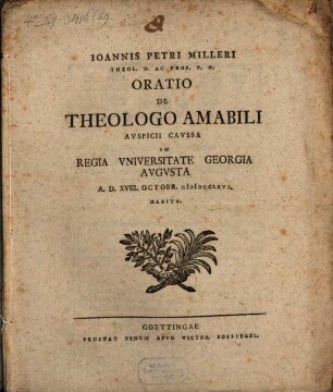 Oratio de theologo amabili