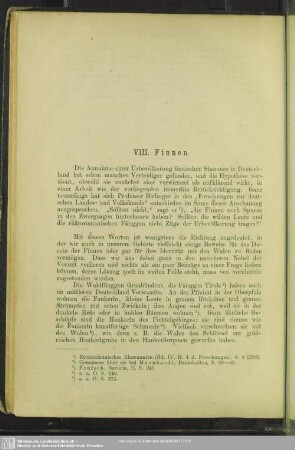 VIII. Finnen