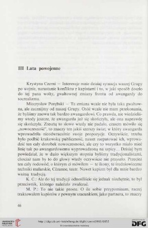 III. Lata powojenne