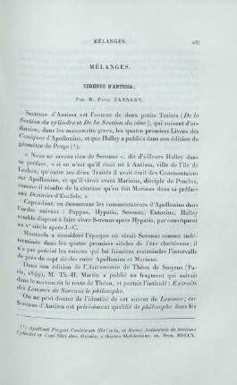 Mélanges.
