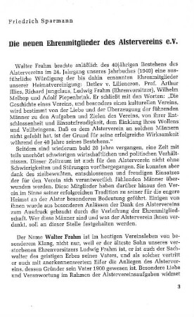Die neuen Ehrenmitglieder des Alstervereins e.V.