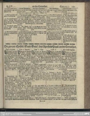 Die zweyte Epistel (Send-Brief) des Apostels Pauli an die Corinther