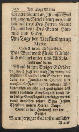 Am Tage der Verkündigung Mariae