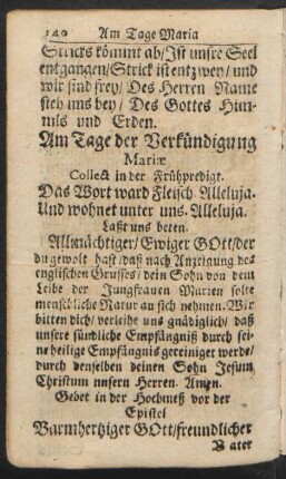 Am Tage der Verkündigung Mariae