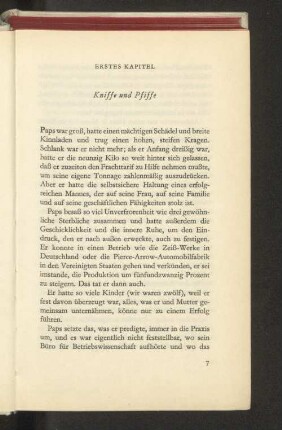 Erstes Kapitel Kniffe und Pfiffe