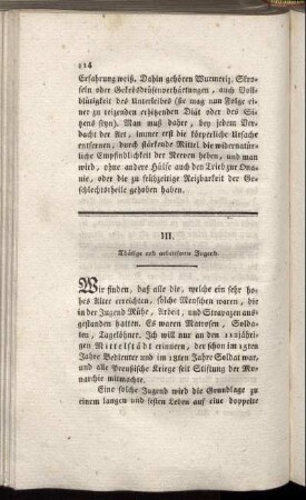 III. Thätige und arbeitsame Jugend.
