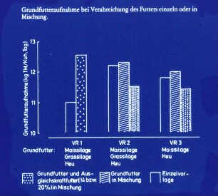 Grundfutteraufnahme bei Verabreichung des Futters einzeln oder in der Mischung