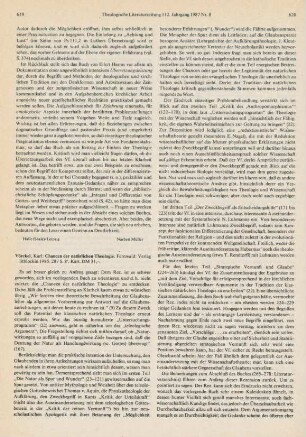 619-621 [Rezension] Vörckel, Karl, Chancen der natürlichen Theologie