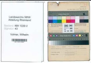 Entnazifizierung Wilhelm Volmer , geb. 20.03.1892 (Krankenpfleger)