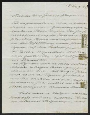 Brief von Käthe Kollwitz an Gerhart Hauptmann