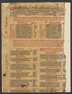 Almanach auf das Jahr 1496