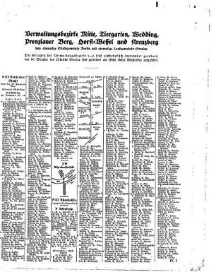 Verwaltungsbezirke Mitte, Tiergarten, Wedding, Prenzlauer Berg, Horst=Wessel=Stadt und Kreuzberg