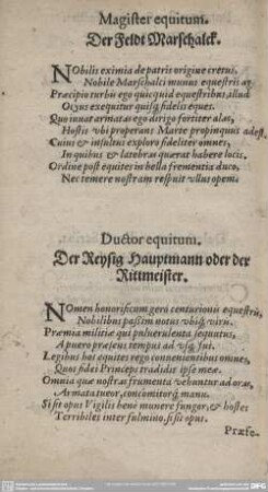 Ductor equitum.Der Reysig Hauptmann oder der Rittmeister.