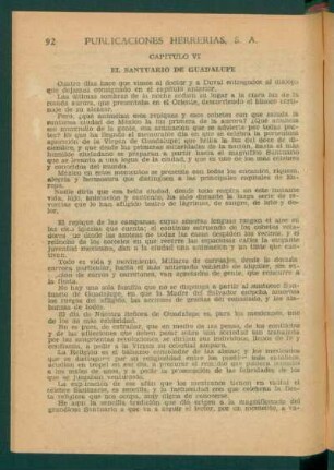 Capítulo VI - El santuario de Guadalupe