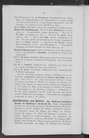 Sanitätswesen und Spitäler.