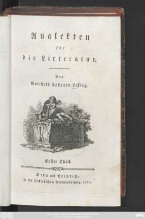 Theil 1: Analekten für die Litteratur