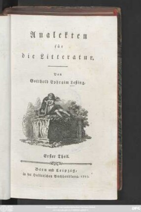 Theil 1: Analekten für die Litteratur