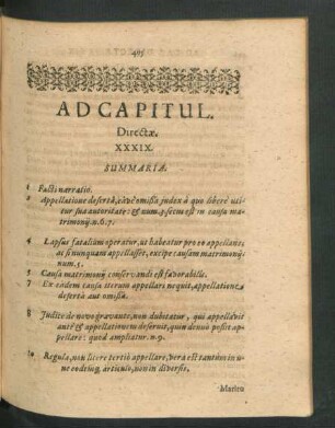 Ad Capitul. Directae. XXXIX.