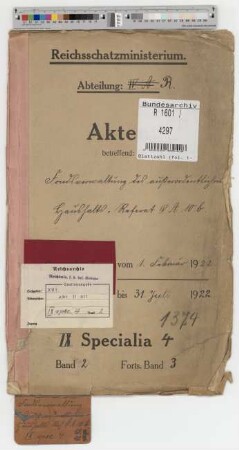Fondverwaltung des außerordentlichen Haushalts: Bd. 2