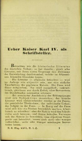 Ueber Kaiser Karl IV. als Schriftsteller