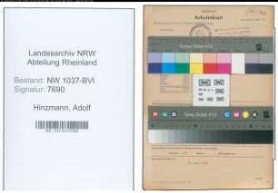 Entnazifizierung Adolf Hinzmann , geb. 17.06.1899 (Kriminalsekretaer)
