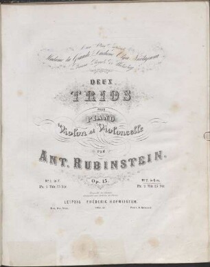 Deux trios pour piano, violon et violoncelle : op. 15, 2. No. 2 in G m.