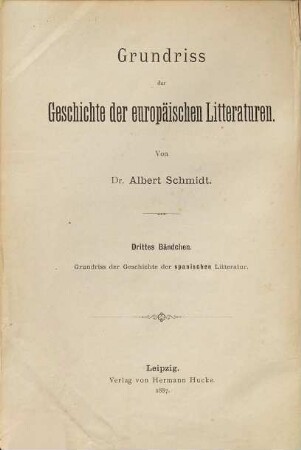 Grundriß der Geschichte der spanischen Litteratur