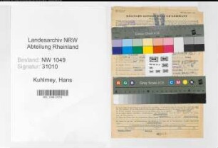 Entnazifizierung Hans Kuhlmey , geb. 05.03.1909 (Kaufmaennischer Angestellter)