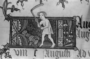 Missale des Simon Renoul — Ausschnitt: Monatsdarstellung August, Folio 4 verso