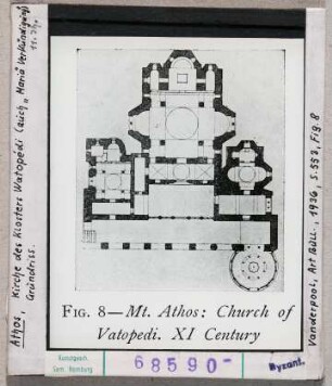 Athos: Watopédi, Kirche, Grundriss