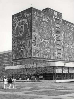 Bibliothek mit Mosaik in Mexiko-City