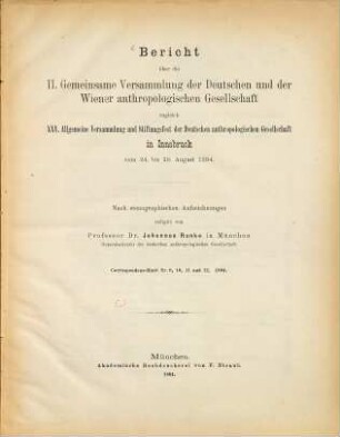 Gemeinsame Versammlung der Deutschen und der Wiener Anthropologischen Gesellschaft, 2. 1894