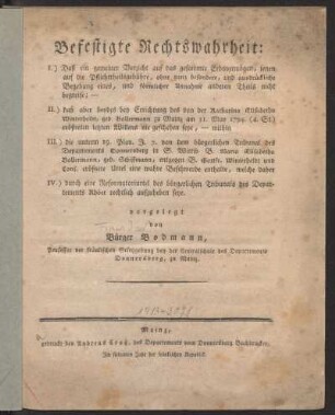 Befestigte Rechtswahrheit