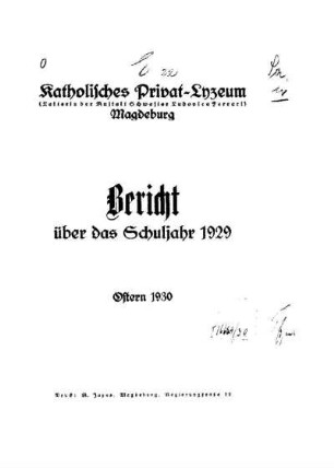1929/30: Bericht ... - 1929/30