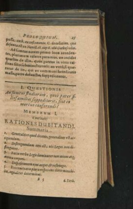 Membrum I. Continens Rationes Dubitandi.