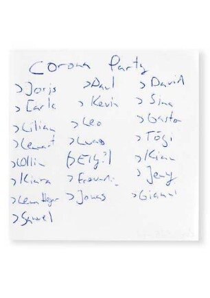Notizzettel "Corona Party"