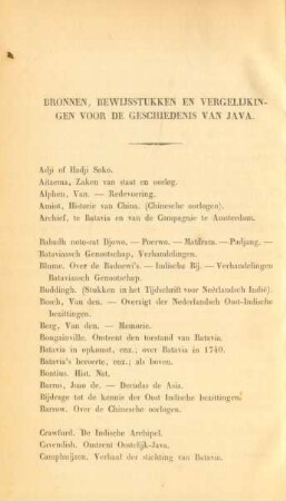 Bronnen, bewijsstukken en vergelijkingen voor de geschiedenis van Java