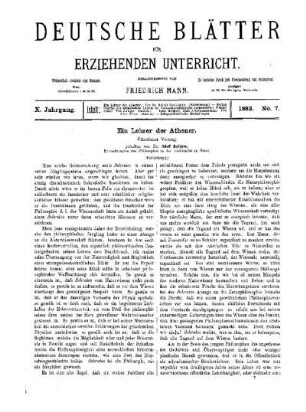 Ein Lehrer der Athener : (Fortsetzung)