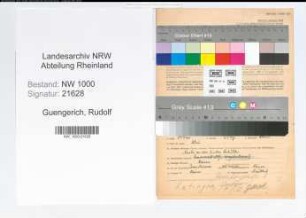 Entnazifizierung Rudolf Guengerich, geb. 05.04.1893 (Koch)