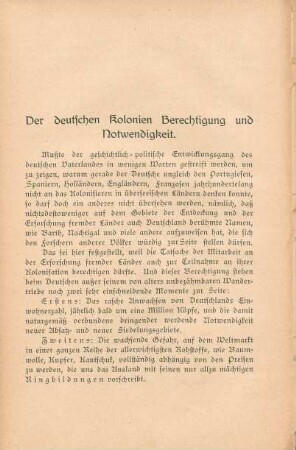 Der deutschen Kolonien Berechtigung und Notwendigkeit