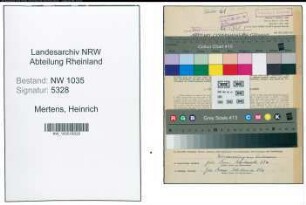 Entnazifizierung Heinrich Mertens , geb. 07.01.1886 (Bergrevierinspektor)