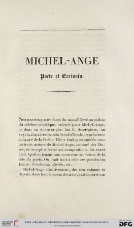 Michel- Ange Poète et Ecrivain