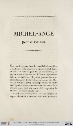 Michel- Ange Poète et Ecrivain